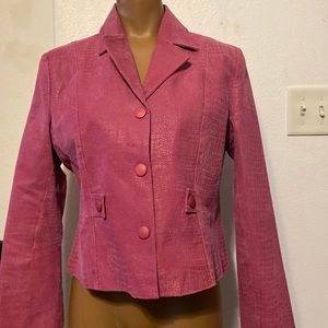 Vintage Metro style Croc Suede Leather Crop Jacket Size 10
